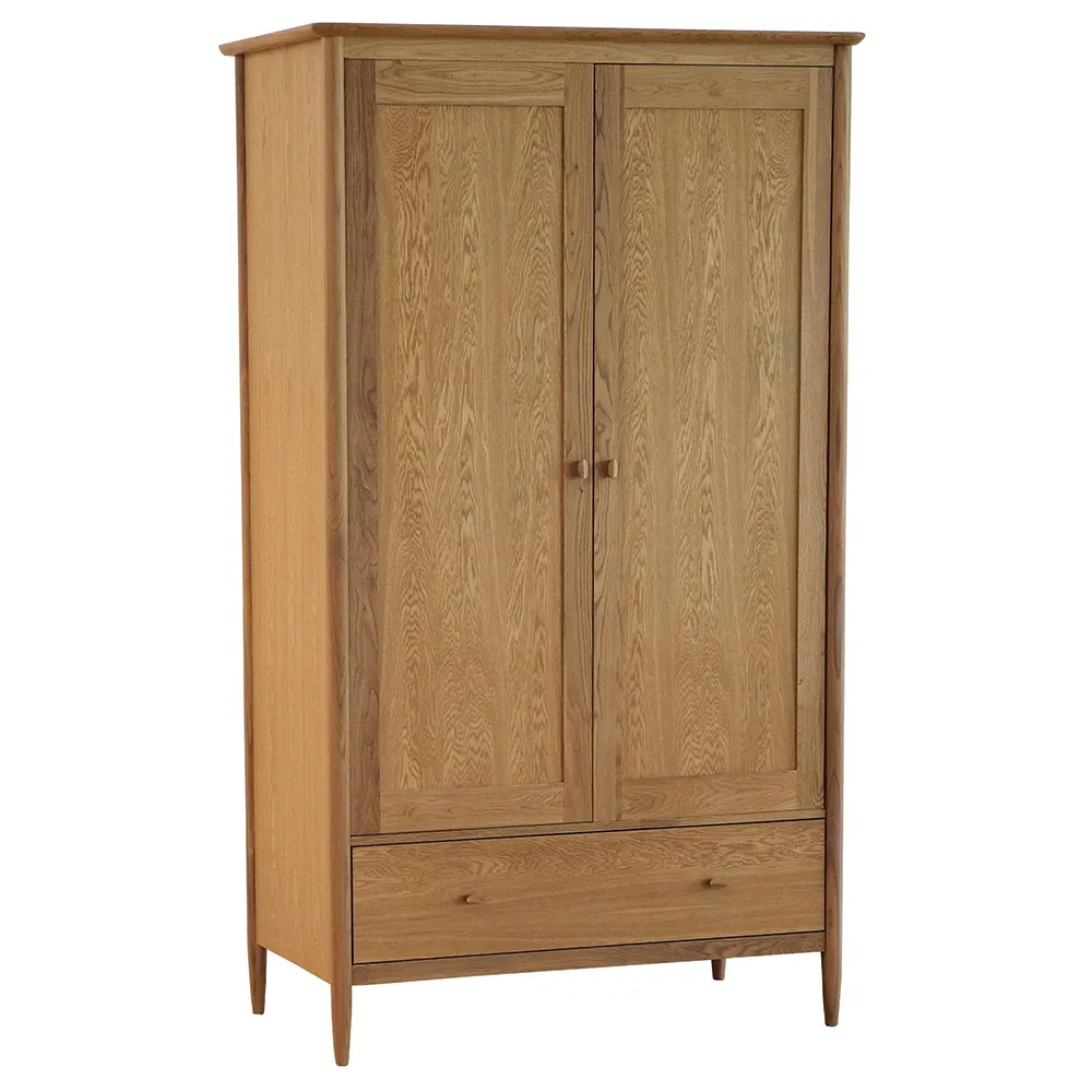 Ercol Teramo 2 Door Wardrobe, Brown Oak | Barker & Stonehouse 3