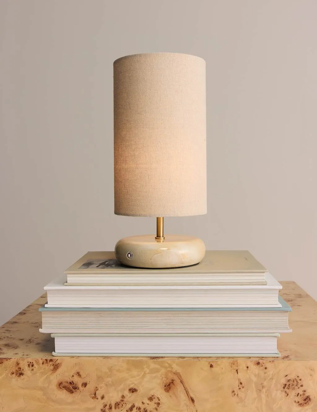M&S Pebble Stone Effect Rechargeable Table Lamp Brown