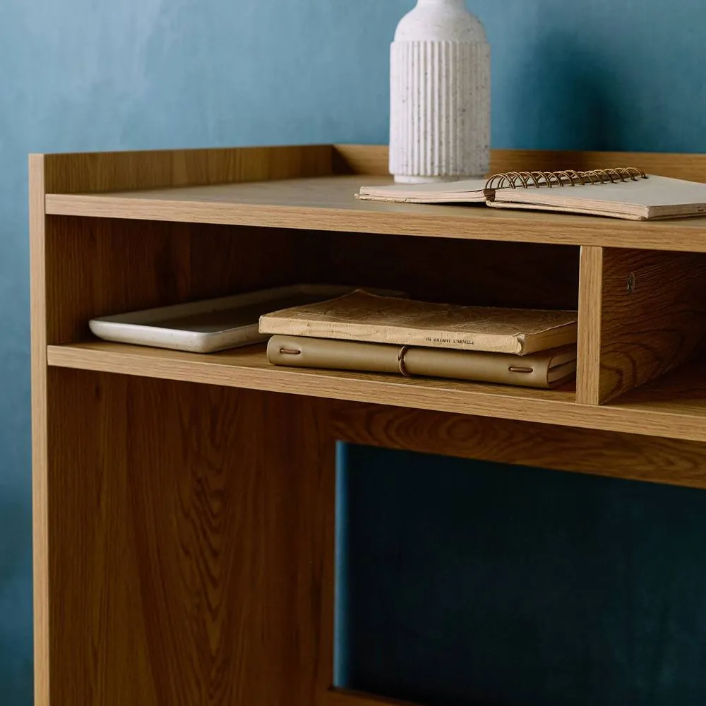 sweeek Wooden decor desk with 2 storage compartments in Brown 6