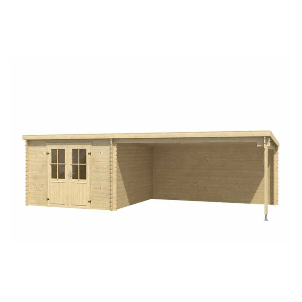 Lasita Maja Ltd St. Louis-Log Cabin, Garden Room, Home Office - L701xW319xH210.9 cm in Light Brown 2