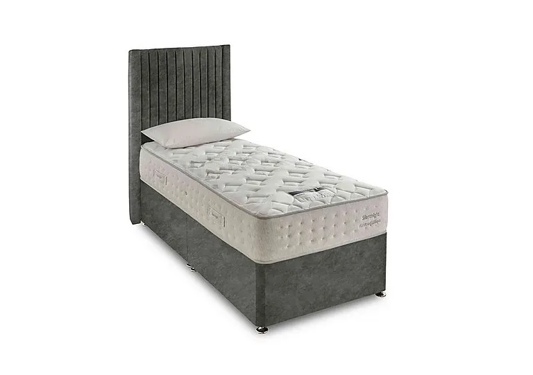 Revitalise Restore 1600 Divan Set - Single - Fine Cord Velvet Hunter