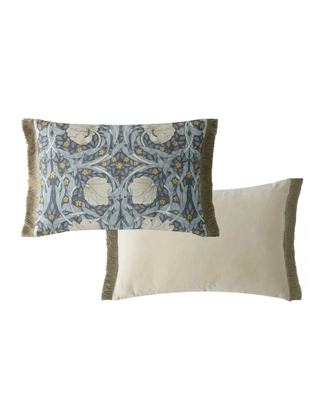 William Morris At Home Pure Cotton Pimpernel Cushion Blue Mix