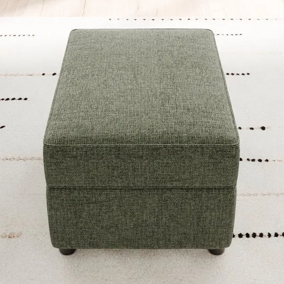 Baxter II Chenille Soft Texture Footstool Olive 3