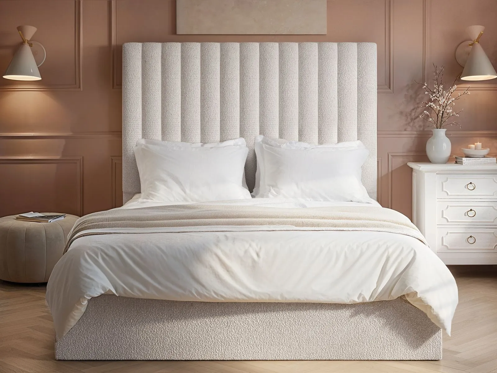 Flair Everley Boucle Ottoman Bed in Cream 2