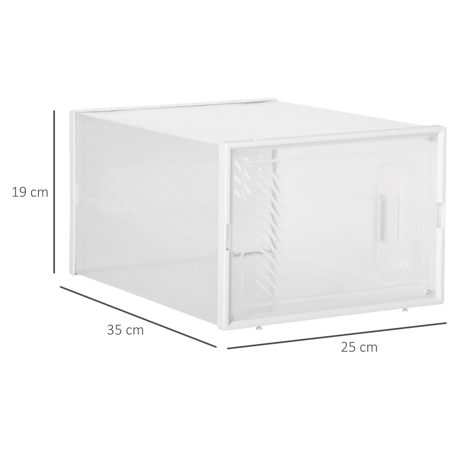 HOMCOM 18PCS Stackable Shoe Box Clear Plastic Shoe Storage Box 3