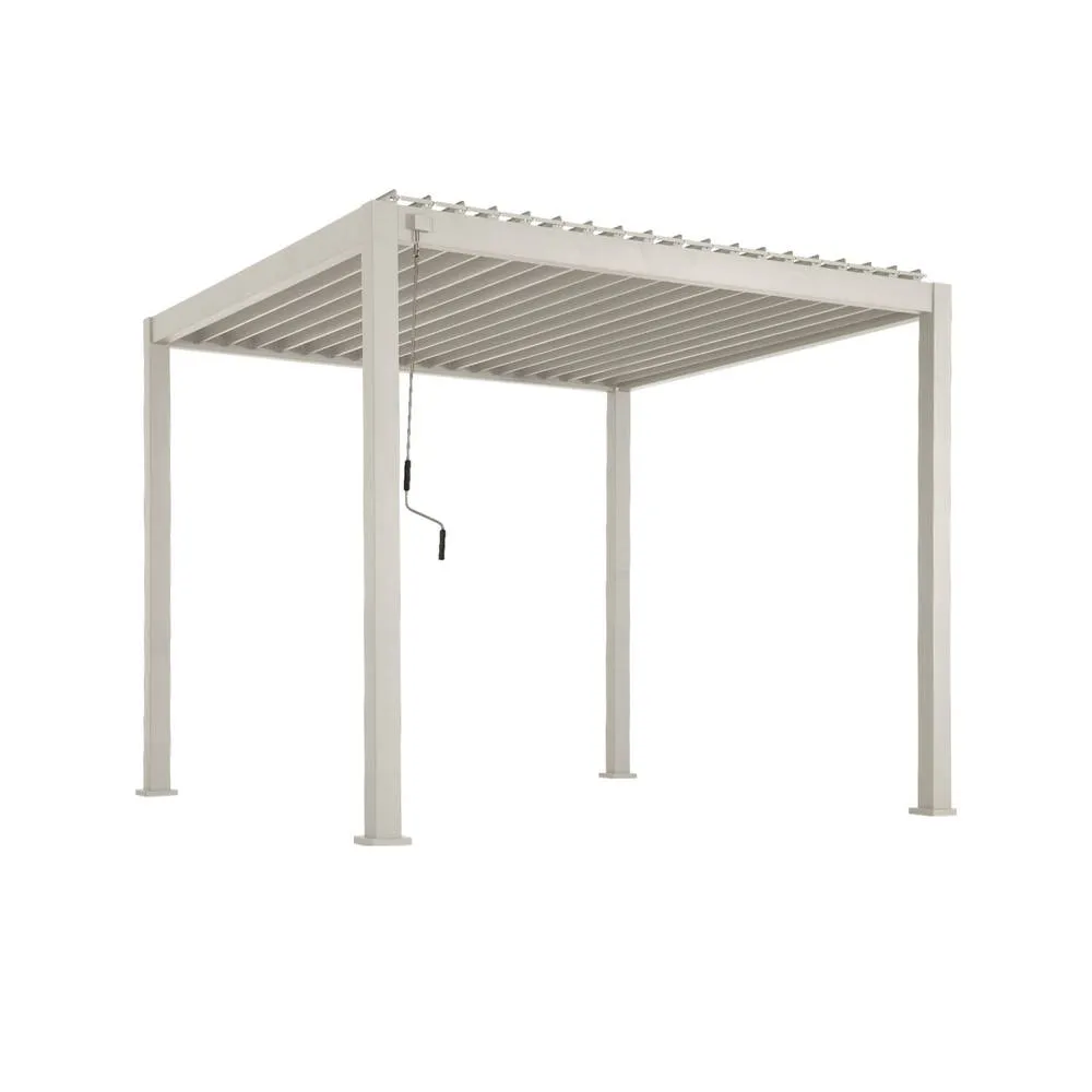 sweeek Louvered pergola aluminium 3 x 3m V2 in Beige 2