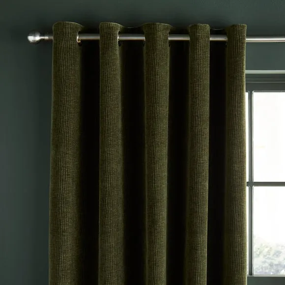 Luxe Textured Chenille Eyelet Curtains 1