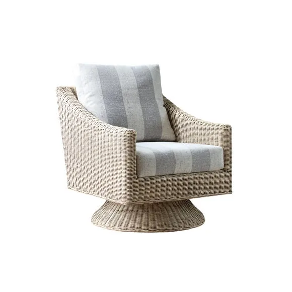 Desser Dijon Rattan Athena Stripe Swivel Chair 2