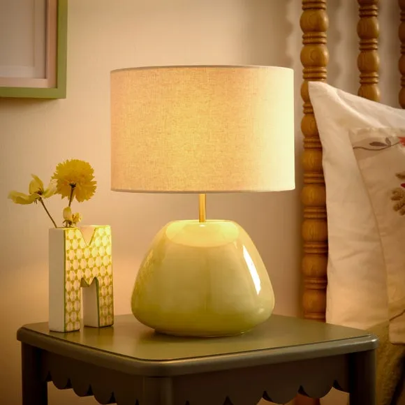 Pebble Milky Glass Table Lamp 2