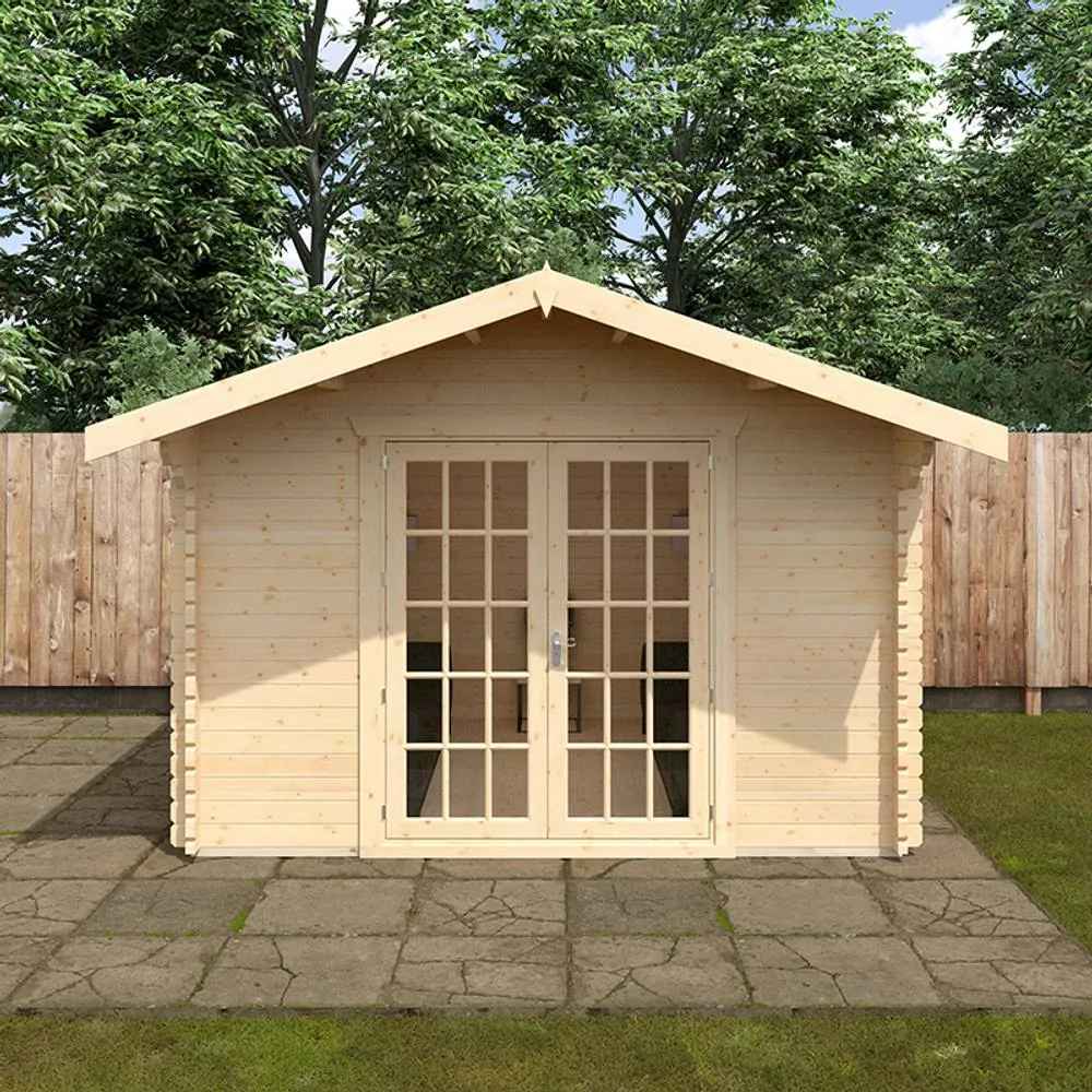 Buttercup Farm 10x12w The Lotherton Plus 44mm Cabin - L295 x W355 x H271.9 cm in Natural 3