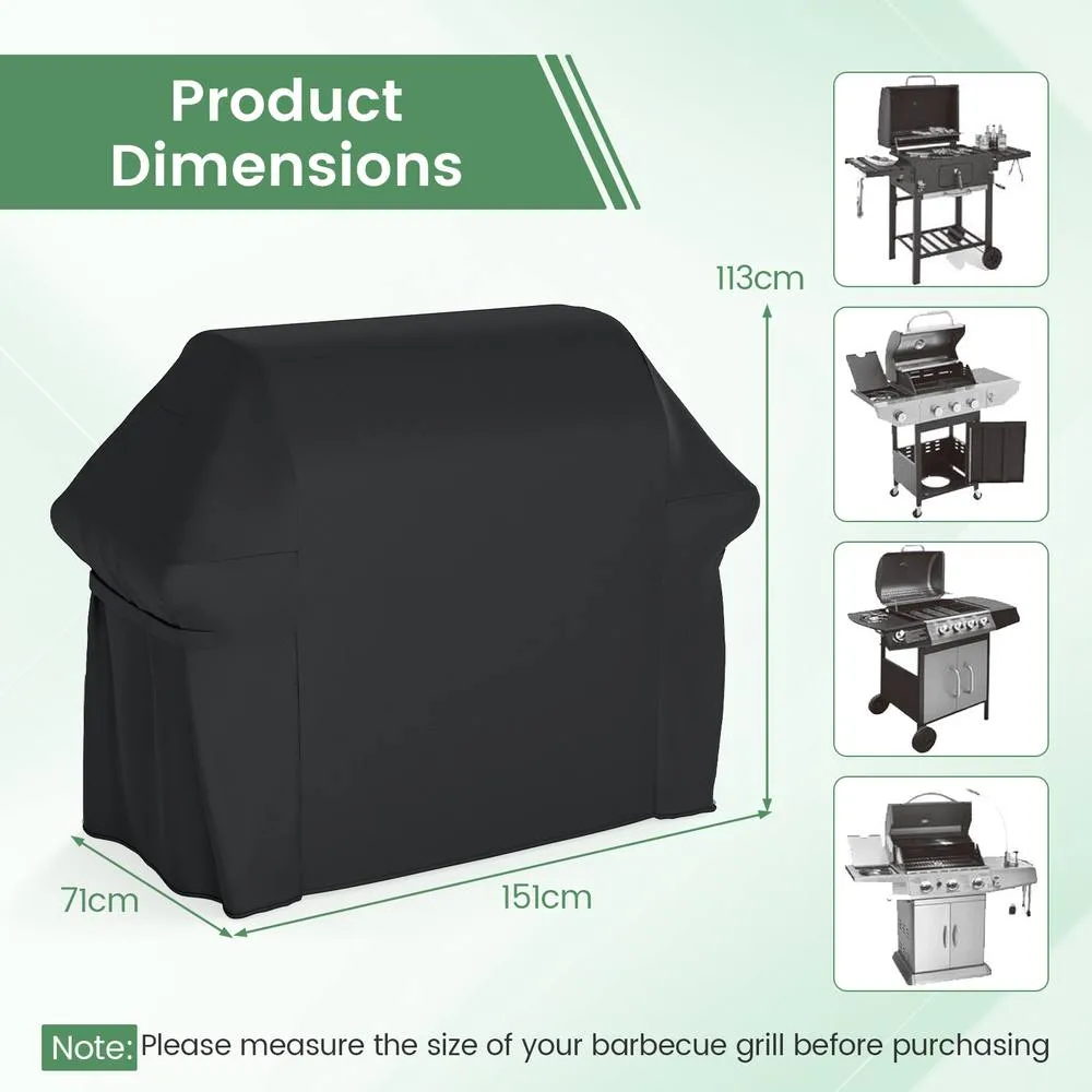 Costway Grill Cover Heavy Duty Waterproof BBQ Cover with Dual Handles in Black 2