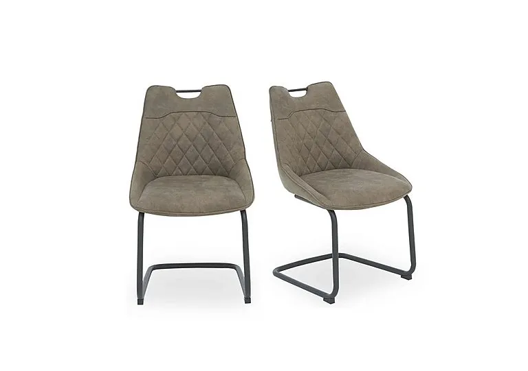 Warrior Pair of Cantilever Dining Chairs - Taupe