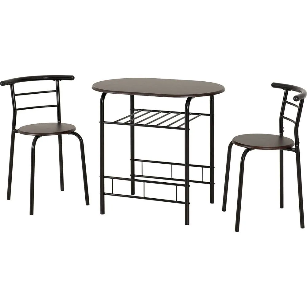 Seconique Derry Dining Set Black/Walnut in Black 2