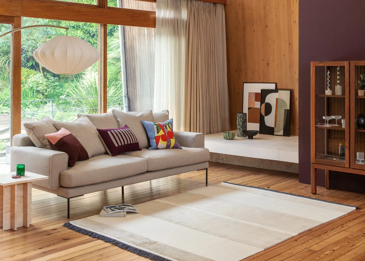 Heal's Torrington 3 Seater Sofa Loop Twill Ochre Black Feet 3