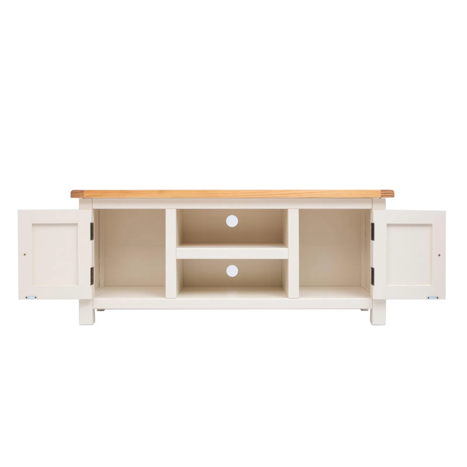Cabinet Bits Maggiori Off-White 2 Door TV Cabinet Wood Knob 4
