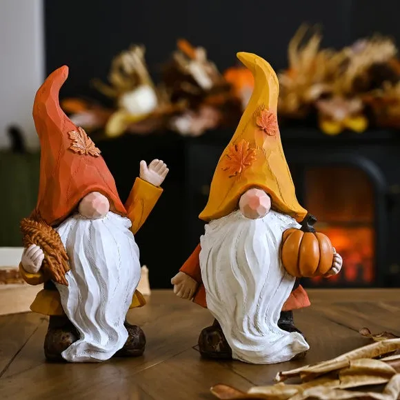 Autumn Gnome Holding Wheat Ornament 3