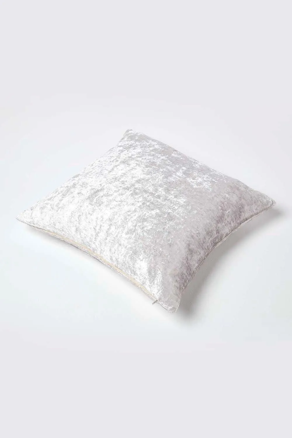 Homescapes Luxury Crushed Velvet Cushion Cover in Light Beige 4