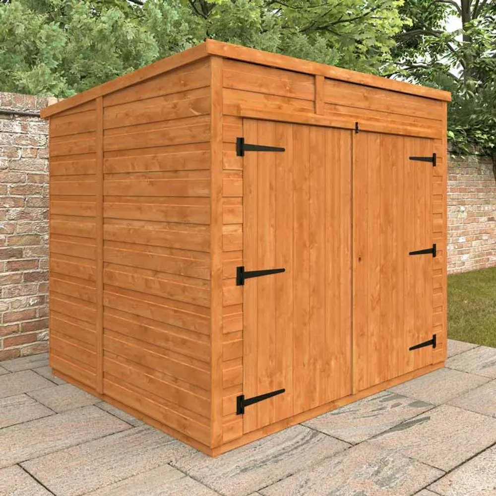 Buttercup Farm 6x5 Flex Pent Bike Store 12mm Flex - L183.8 x W150 x H179.1 cm in Burnt Orange 2