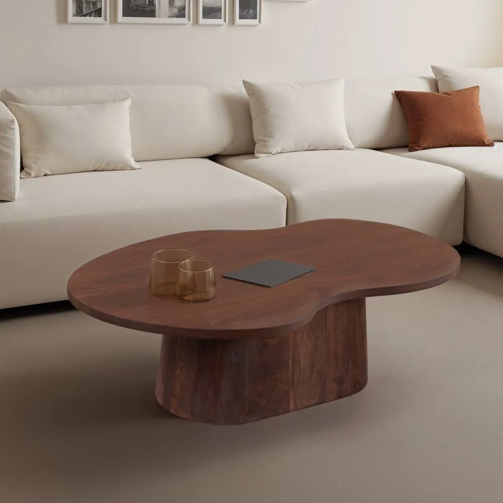 IH Design Lorrell Solid Wood Coffee Table for Living Room in Brown