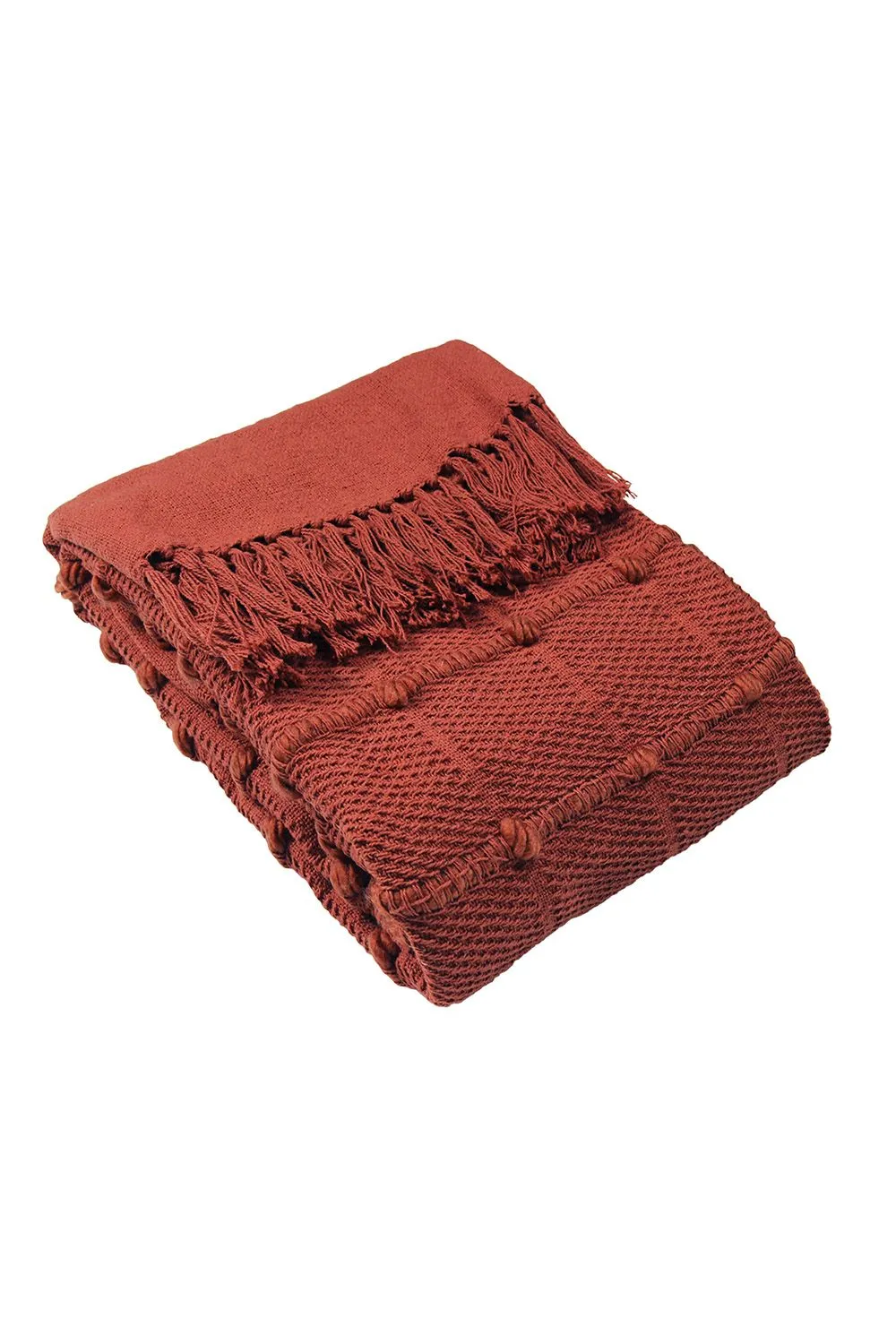 Furn Motti Woven Tufted Stripe Throw in Red