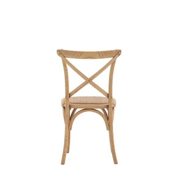Cannock Set of 2 Dining Chairs, Oak & Rattan 6