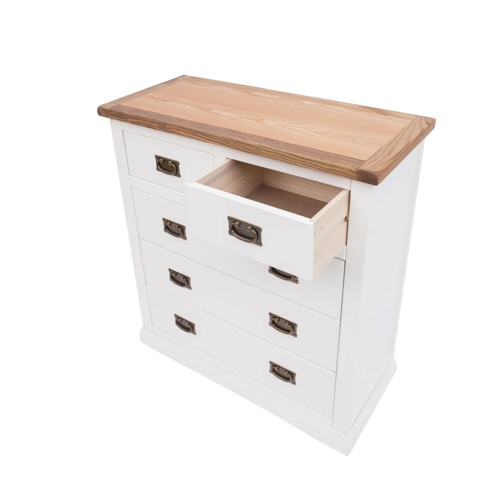 Cabinet Bits Cosenza 5 Drawer Chest of Drawers Bras Drop Handle in Off-White 4