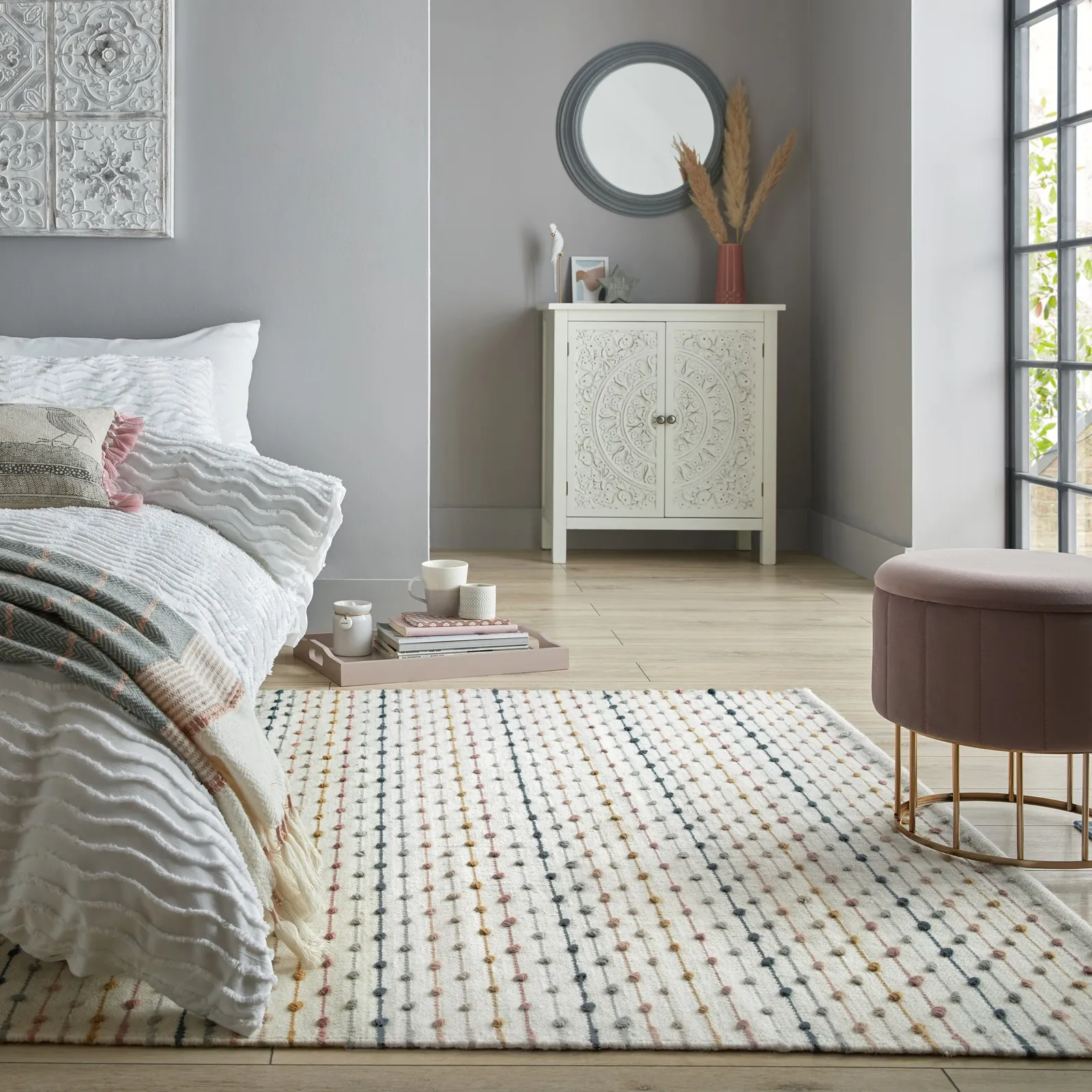 Elena Stripe Rug Brown/Blue/Grey
