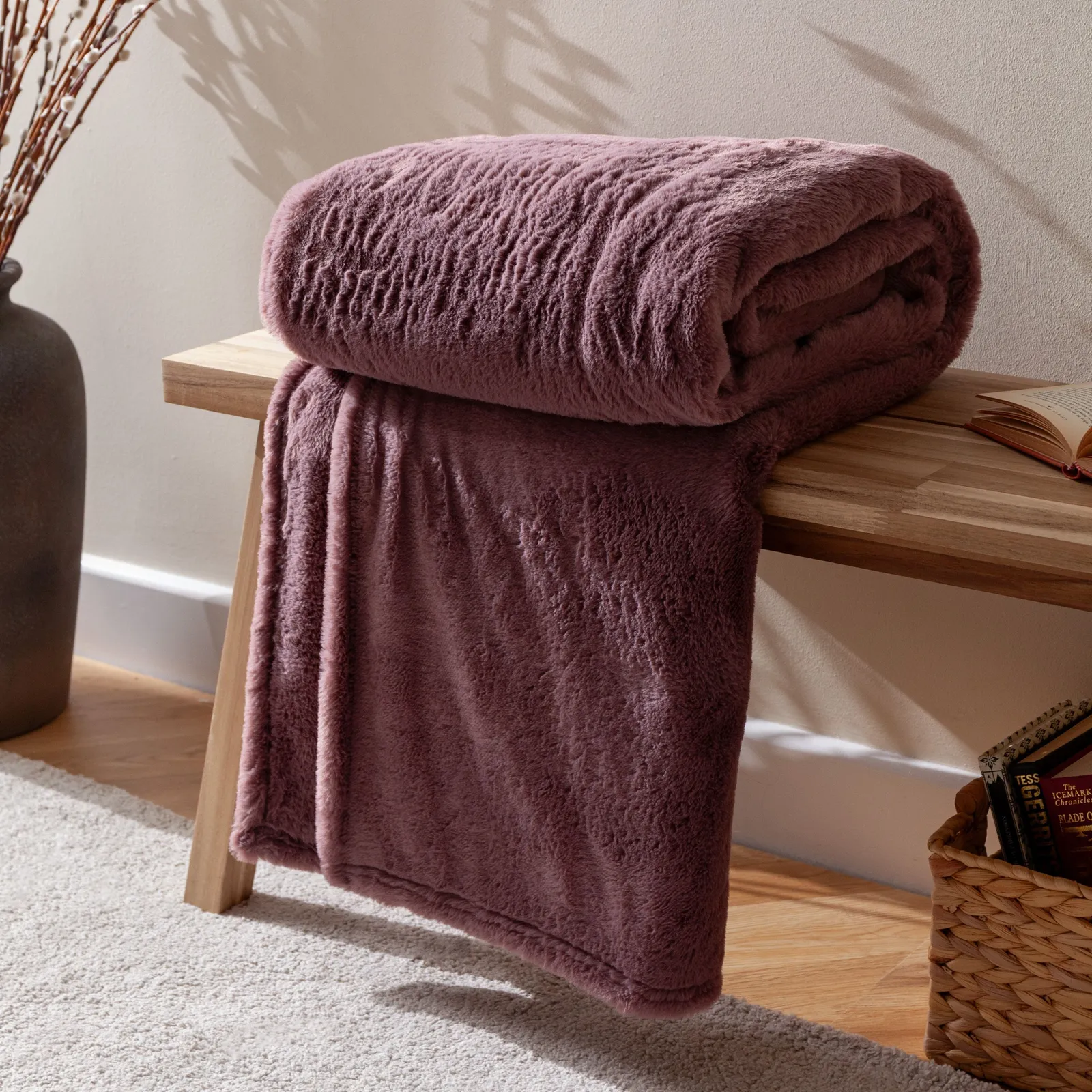 Furn Kallu Reversible Faux-Fur Throw