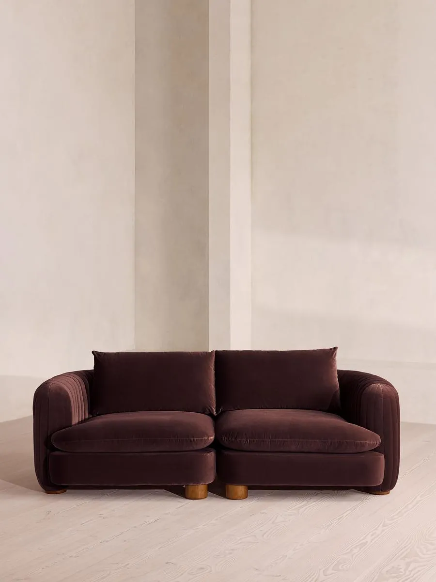 Vivienne Deeper Sit Modular Sofa, Three Seater, Velvet, Aubergine