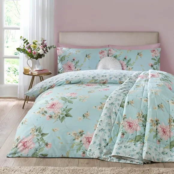 Catherine Lansfield Avebury Floral Polycotton Duvet Cover & Pillowcase Set 5