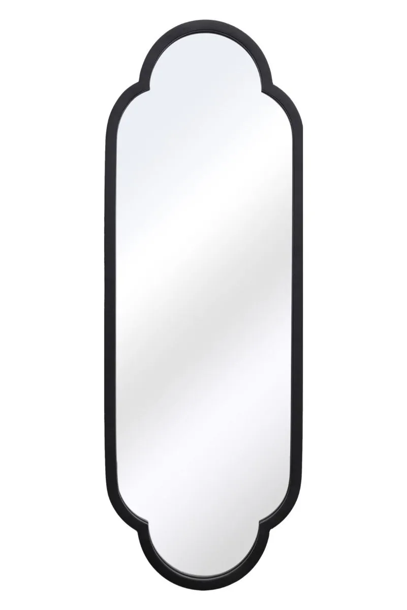 MirrorOutlet Black Metal Framed Double Arched Oval Wall Mirror 102 X 35.5CM 3