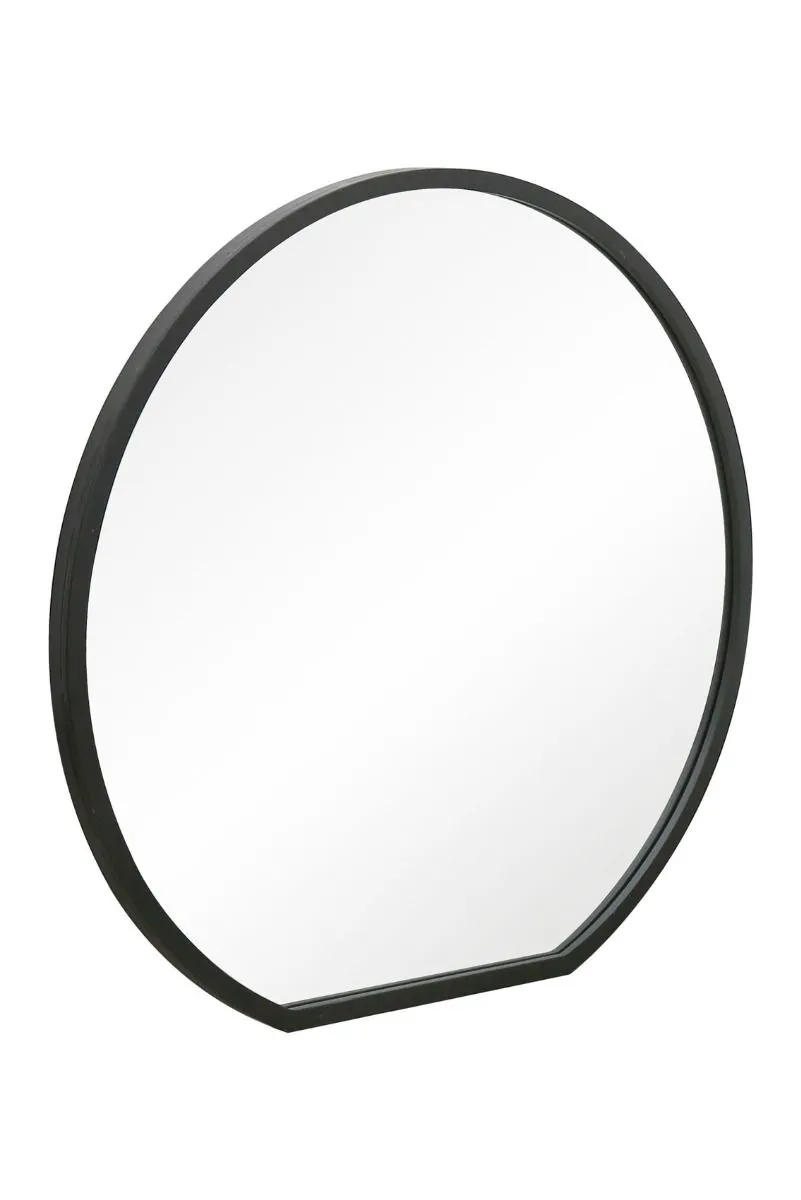 MirrorOutlet Black Framed Flat Bottom Circular Wall Mirror (84CM X 80CM) 5