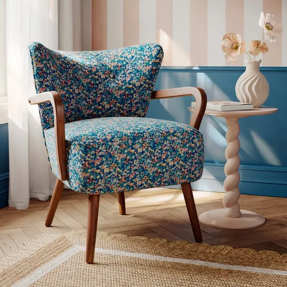 Eliza Harriet Meadow Print Wooden Occasional Armchair