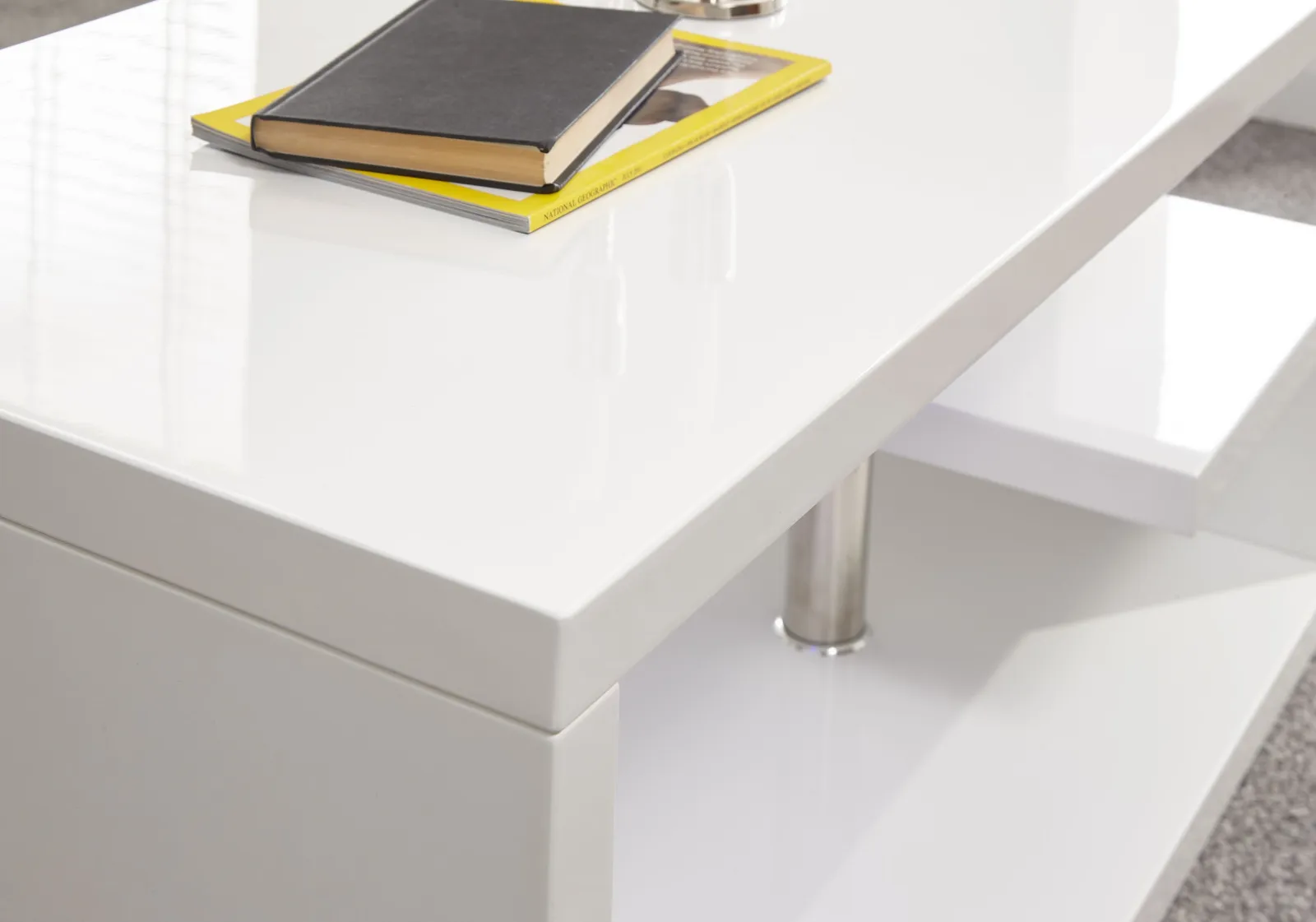 GFW Polar High Gloss LED Coffee Table in White 4