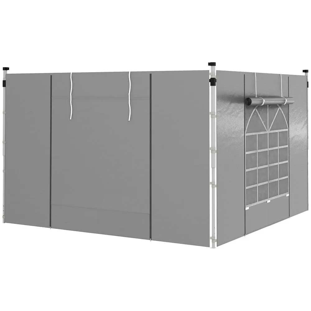 OUTSUNNY 3x3(m) or 3x6m Pop Up Gazebo Side Panels Replacement, 2 Pack in Light Grey 2