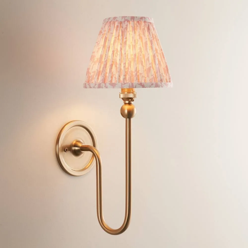 Netlighting Santiago Wall Light Peach Fabric Leaf Shade 16cm B22 2