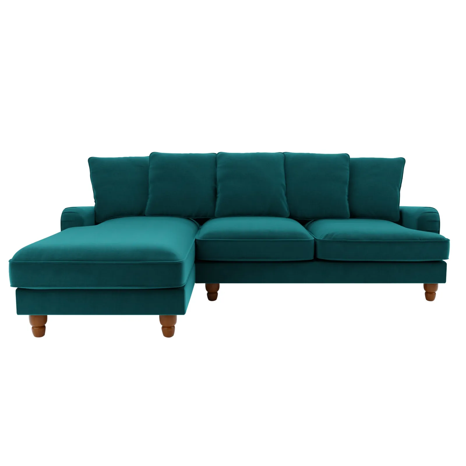Beatrice Scatter Back Velvet Left Hand Corner Sofa Green