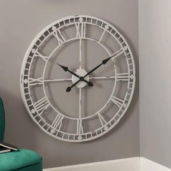 Antique Metal Skeleton Wall Clock 1