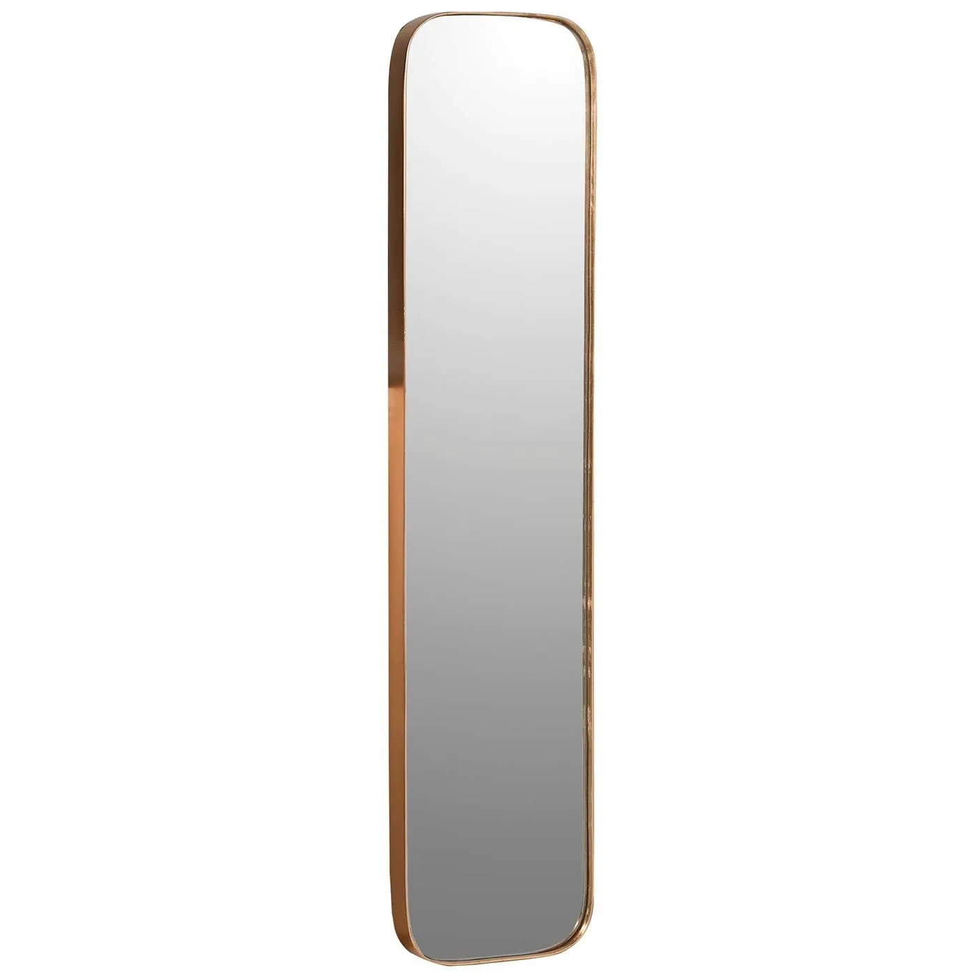 Tall Slim Gold Rim Mirror, Square Metal | Barker & Stonehouse