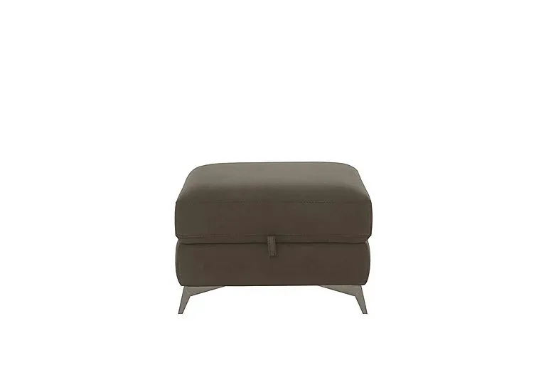 Missouri Fabric Storage Footstool - Dark Grey