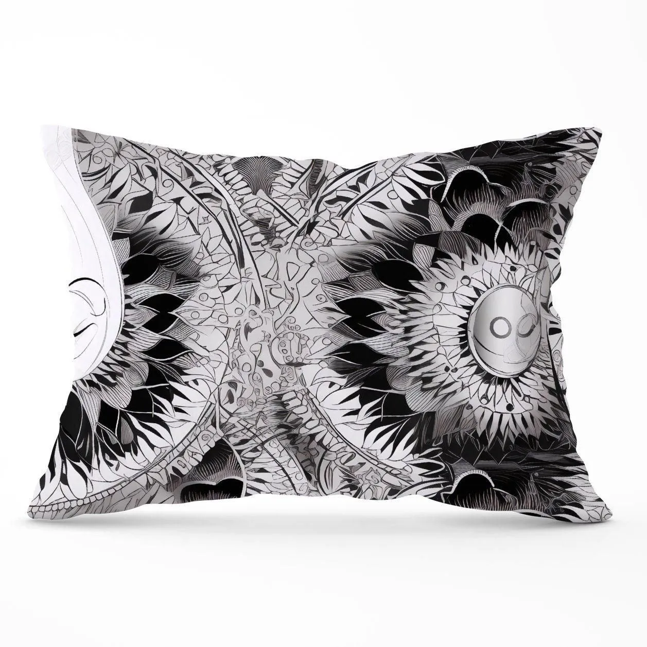 Warren Reed - Designer Abstract Moon & Sun Cushions in Grey