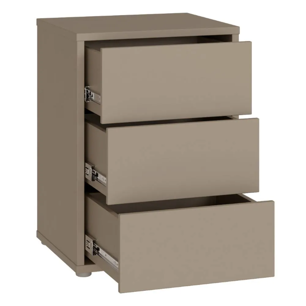 Furniture To Go Alice Springs Bedside Cabinet with 3 Drawers Push-Open in Taupe 5