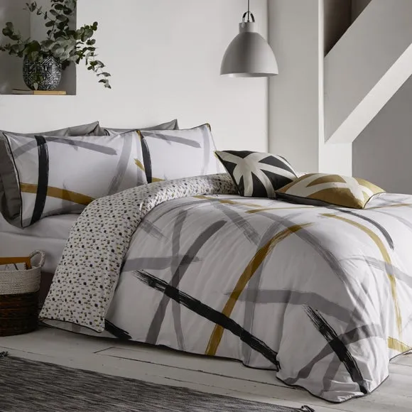 Appletree Leda Abstract Print Reversible 100% Cotton Duvet Cover and Pillowcase Set 1