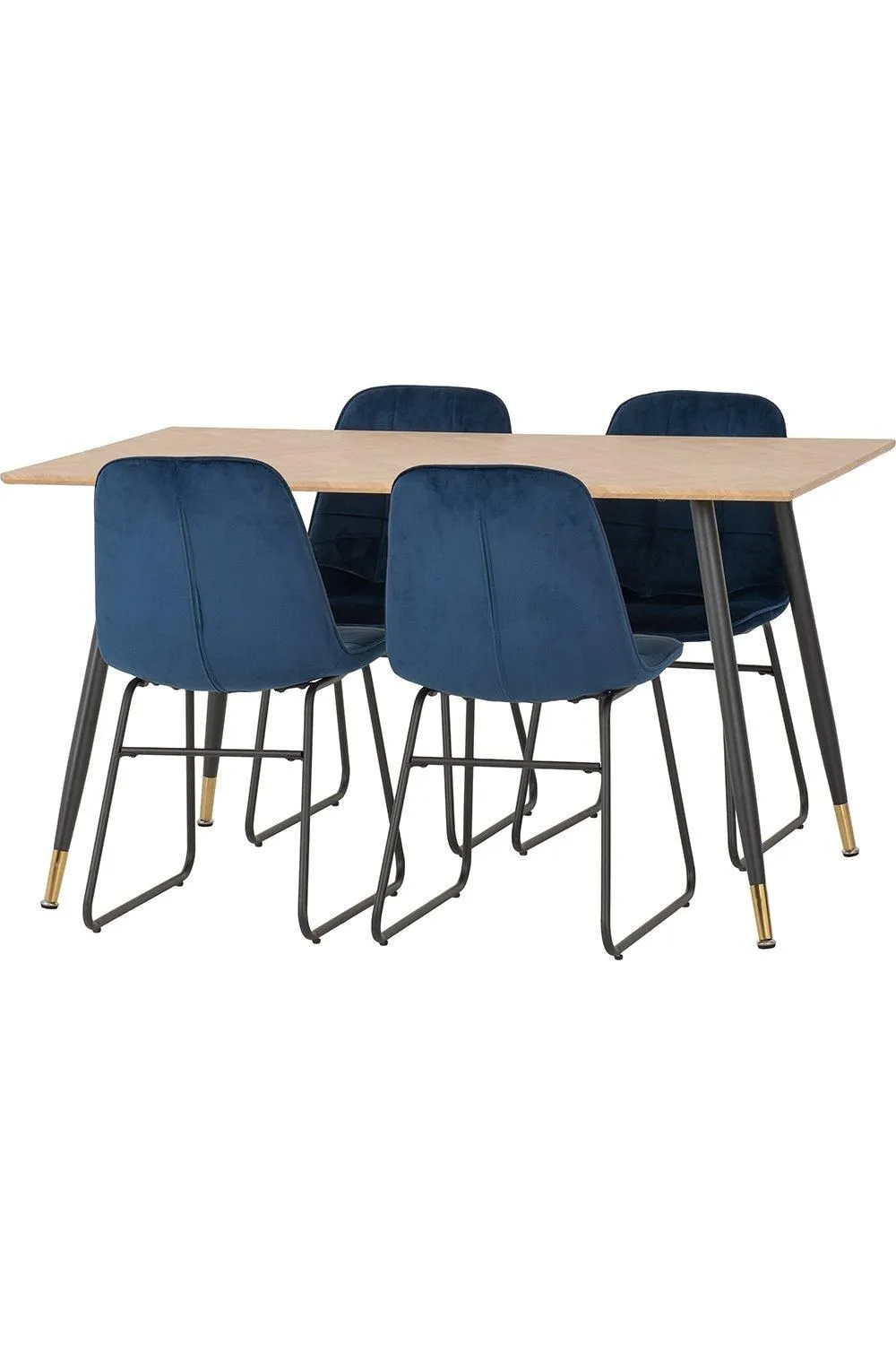 Seconique Hamilton Medium Dining Set with Lukas Chairs in Blue 2