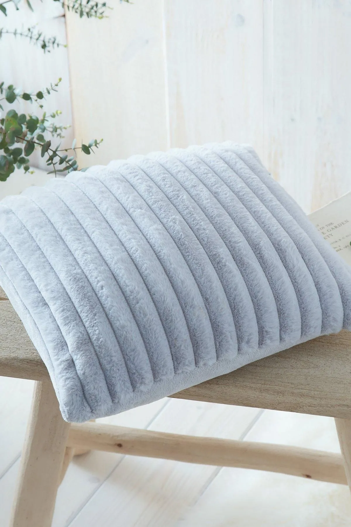 Appletree 'Morritz' Faux Fur Filled Cushion in Grey 1