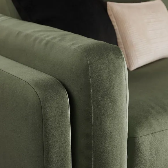 Newton Matte Plush Velvet Corner Chaise Sofa 4