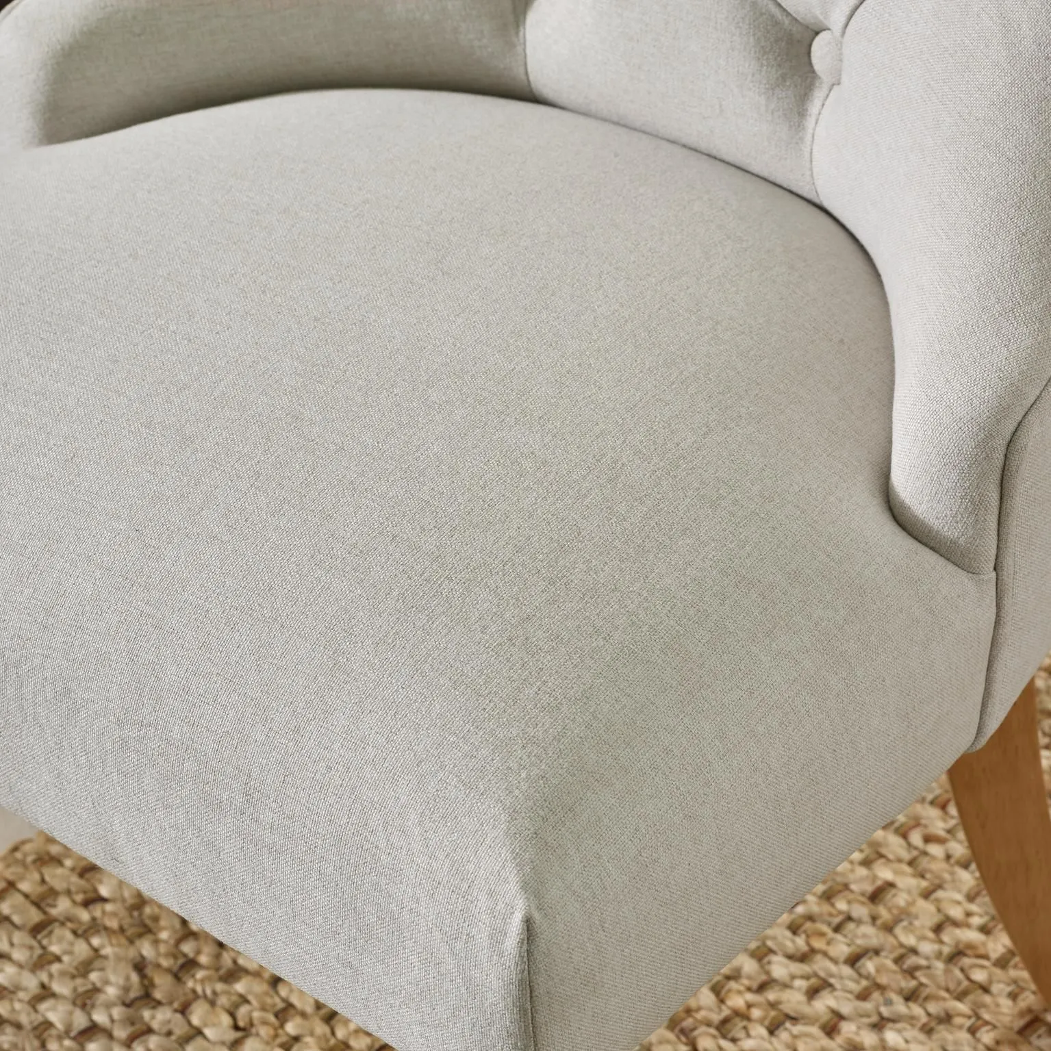 FurnitureboxUK 2x Belgravia Beige Fabric Dining Chairs With Oak Effect Legs 6
