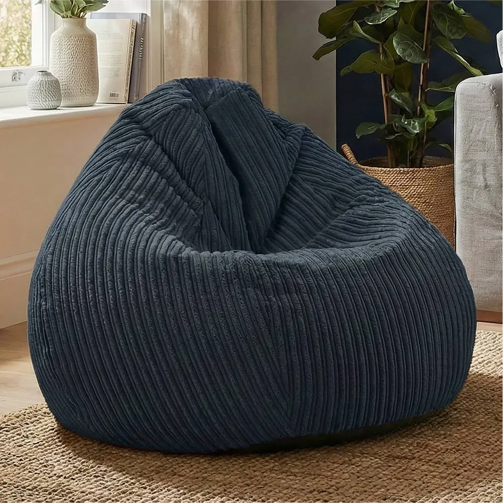rucomfy Beanbags rucomfy Jumbo Cord Slouchbag - Indoor Classic Bean Bag for Adults in Navy