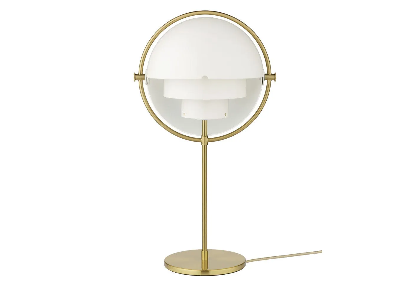Gubi Multi Lite Table Lamp Brass White Shade 1