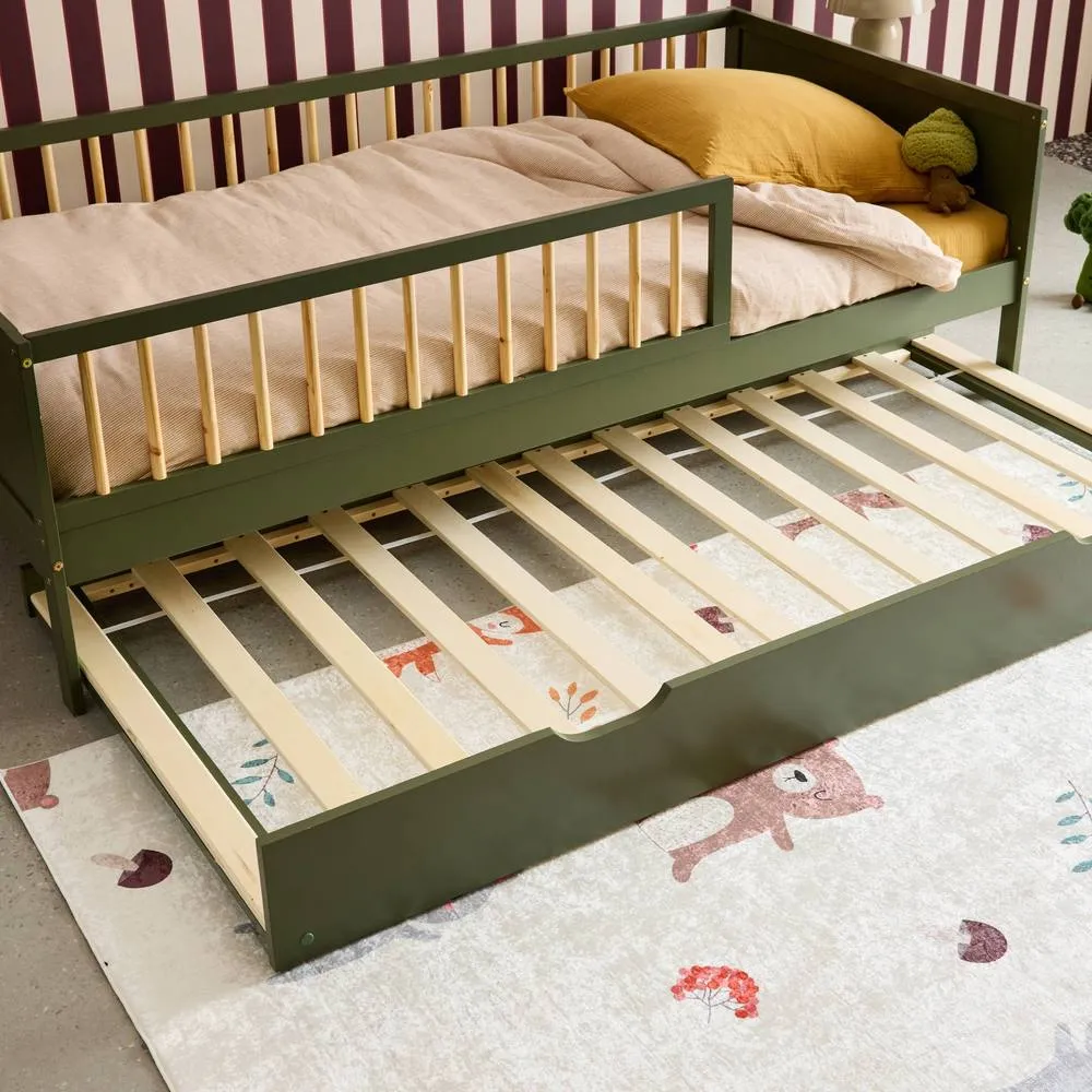 sweeek Children's bed drawer pine wood in Green 4